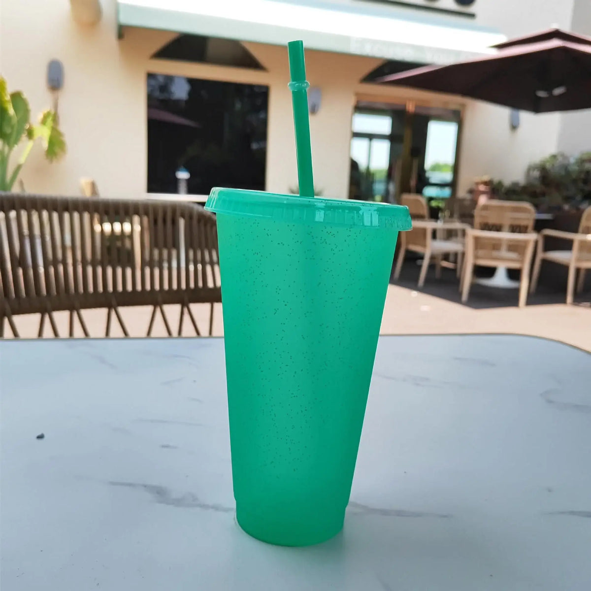 Reusable Hard Plastic Cold Drink Cups Set