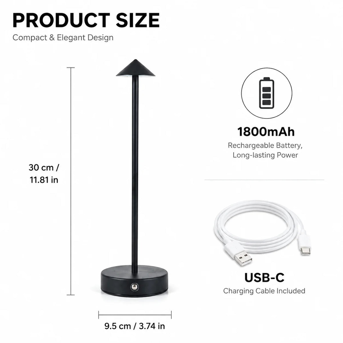 Touch Control Desk Lamp Minimalist Bedside Lamp Dimmable Night Light for Bedroom Living Room Office Decor