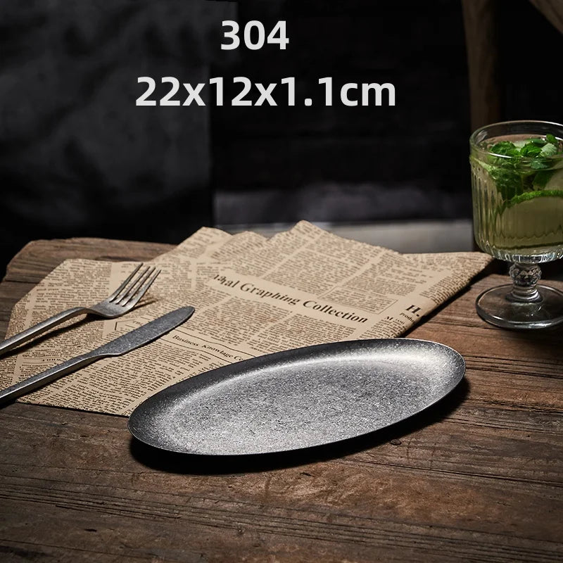 304 Stainless Steel Vintage Dessert Plate