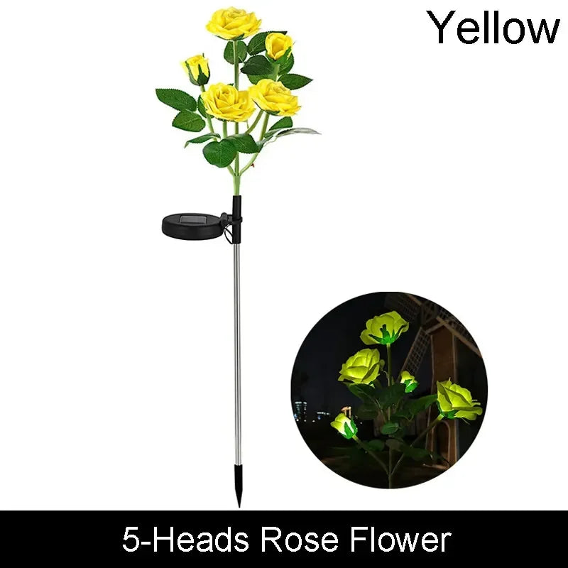1pc 7-head Solar Artificial Orchid Flower Lawn Lights for Patio Yard Garden Wedding Christmas Decoration LED Solar Ground Lights