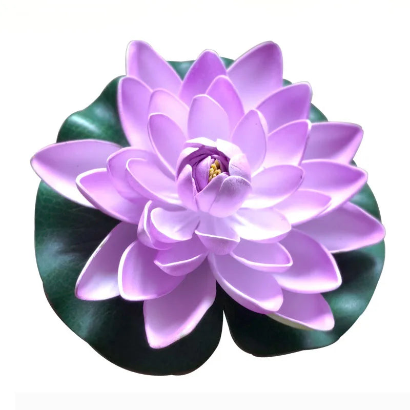 10/17/28/40/60cm Lotus Artificial Flower Floating Fake Lotus Plant Lifelike Water Lily Micro Landscape for Pond Garden Decor