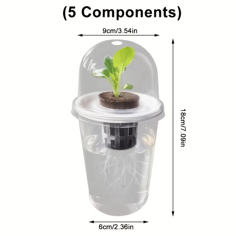 1-5pc Visible Clear Plants Germination Cup Hydroponic Seed Planter Pots Reusable Durable Seed Starter Tray Plastic View Cups