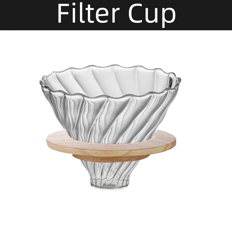 Pour Over Coffee Maker Set Glass Pot With Filter Coffee Dripper Brewer & Stainless Steel Gooseneck Kettle Coffee Filter Manual