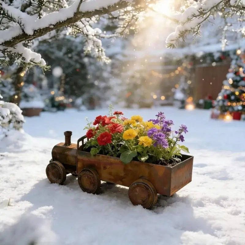 Decorative Antique Styles Iron Container Planter With Unique Steams Locomotive Design For Balcony Or Terraces Home And 37JD