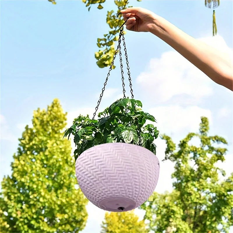 Space-Saving Hanging Flower Pots 2PCS, Easy Mount Railing Hanging Planters, Durable Plant Pots for Balcony, Garden, Indoor Green