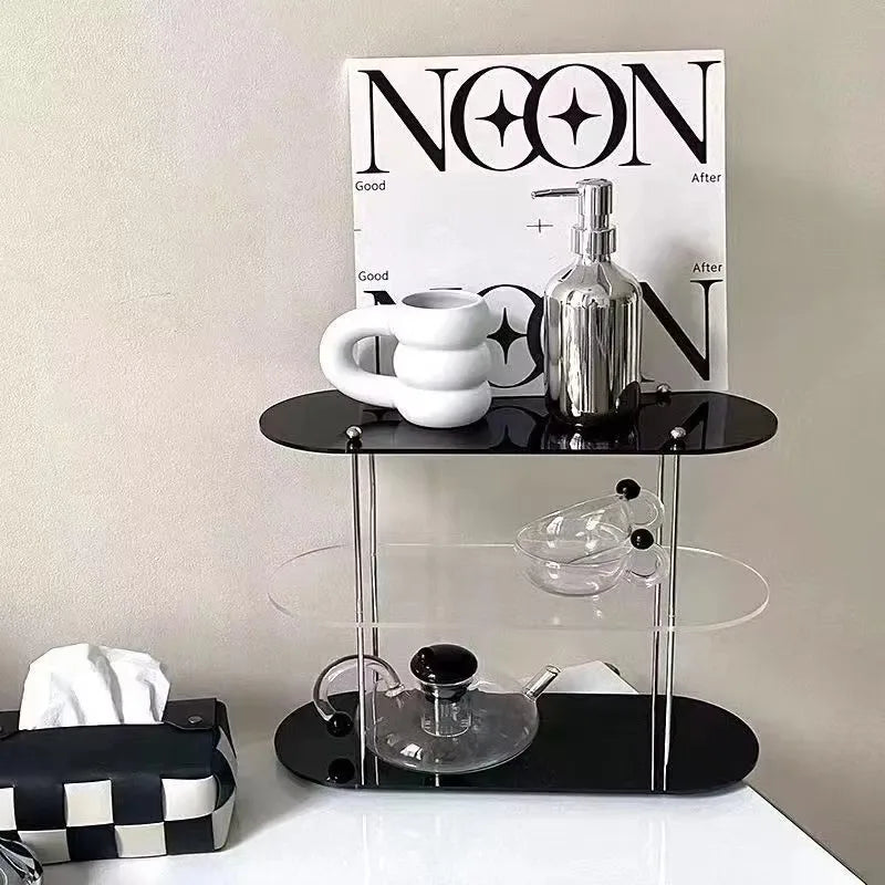Ins Style Acrylic Storage Rack Desktop Organizer Perfume Jewelry and Cups Display Stand 3 Layers Removable Decorative Shelf