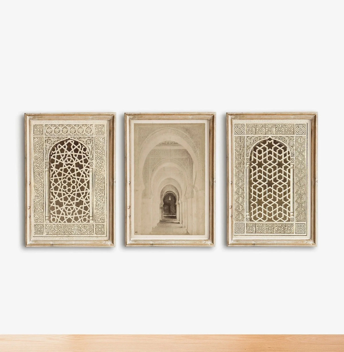 3pcs/set Islamic Mosque Window Canvas Posters Muslim Architectural Geometry Wall Art Prints for Middle Eastern Home Decor Gifts·