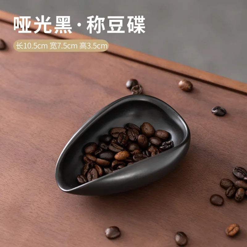 Coffee Beans Dosing Cup Trays Pottery Tea Separator Vessel Ceramic Measure Ware Espresso Bean Scoop Shovel Coffee Accessories 