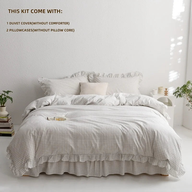 3 Piece Sheet Set black plaid duvet cover Set , comfortable Bedding Set Bedspread for All Season