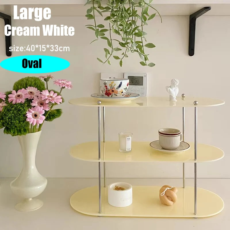 Ins Style Acrylic Storage Rack Desktop Organizer Perfume Jewelry and Cups Display Stand 3 Layers Removable Decorative Shelf