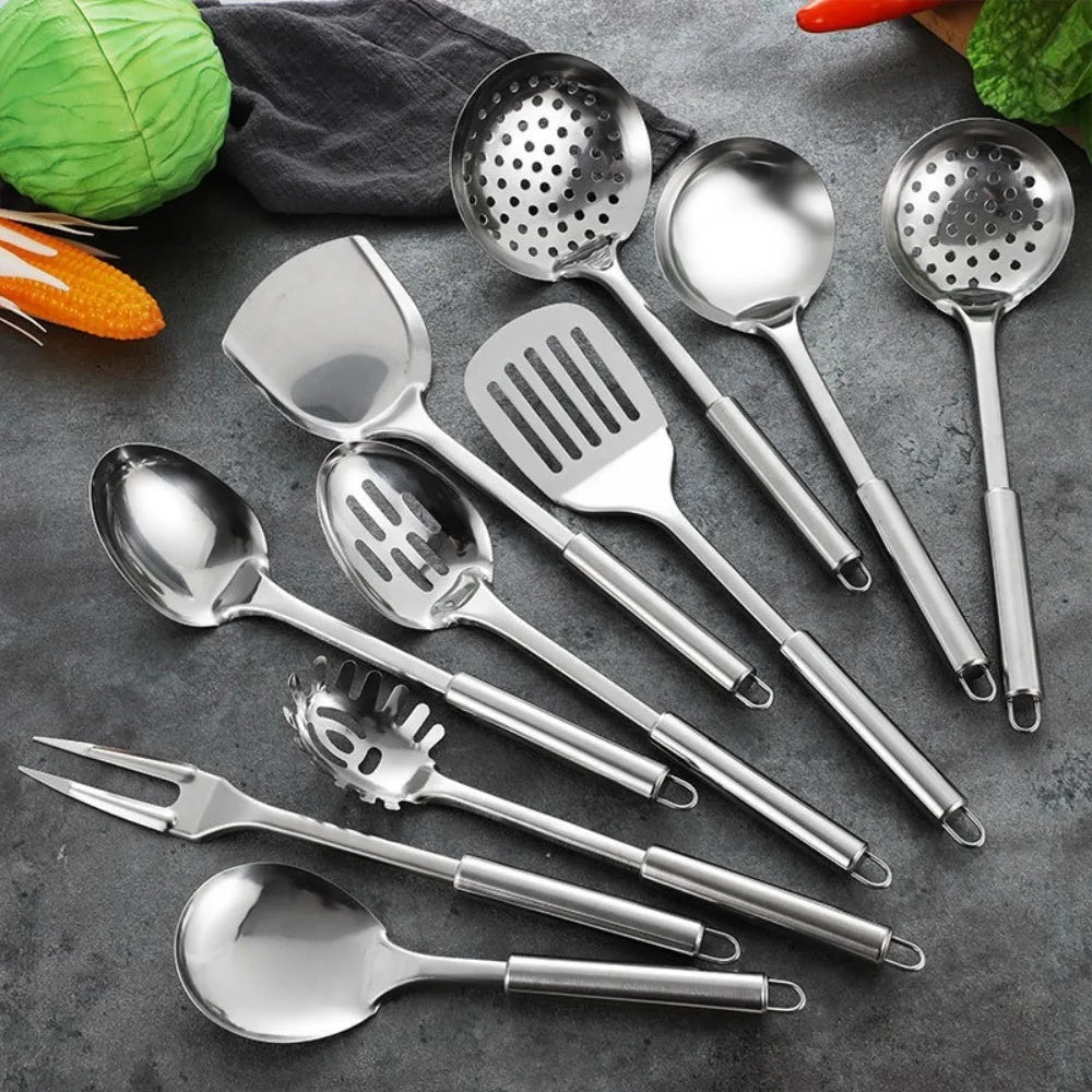 Stainless Steel Wok Spatula & Ladle Set