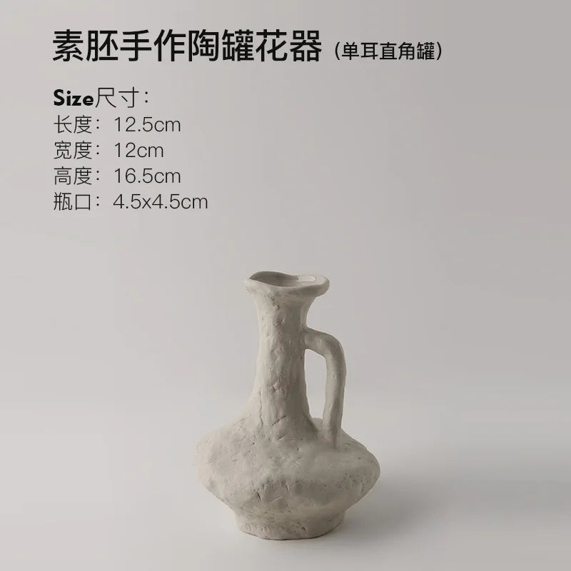 Wabi-Sabi Ceramic Vase – Modern Decorative Flower Vase for Home Décor