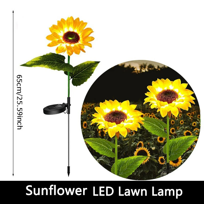1pc 7-head Solar Artificial Orchid Flower Lawn Lights for Patio Yard Garden Wedding Christmas Decoration LED Solar Ground Lights
