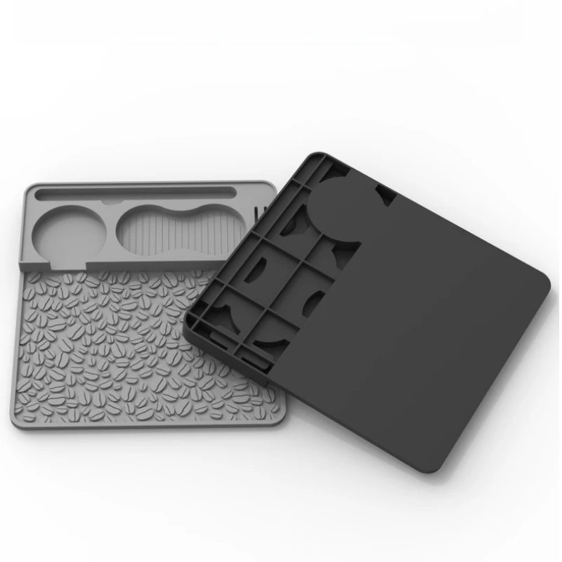 VIKAMA Silicone Coffee Mat Non-Slip Espresso Tamping Station Pad for Home Barista Tool Organizer, Heat Resistant & Waterproof