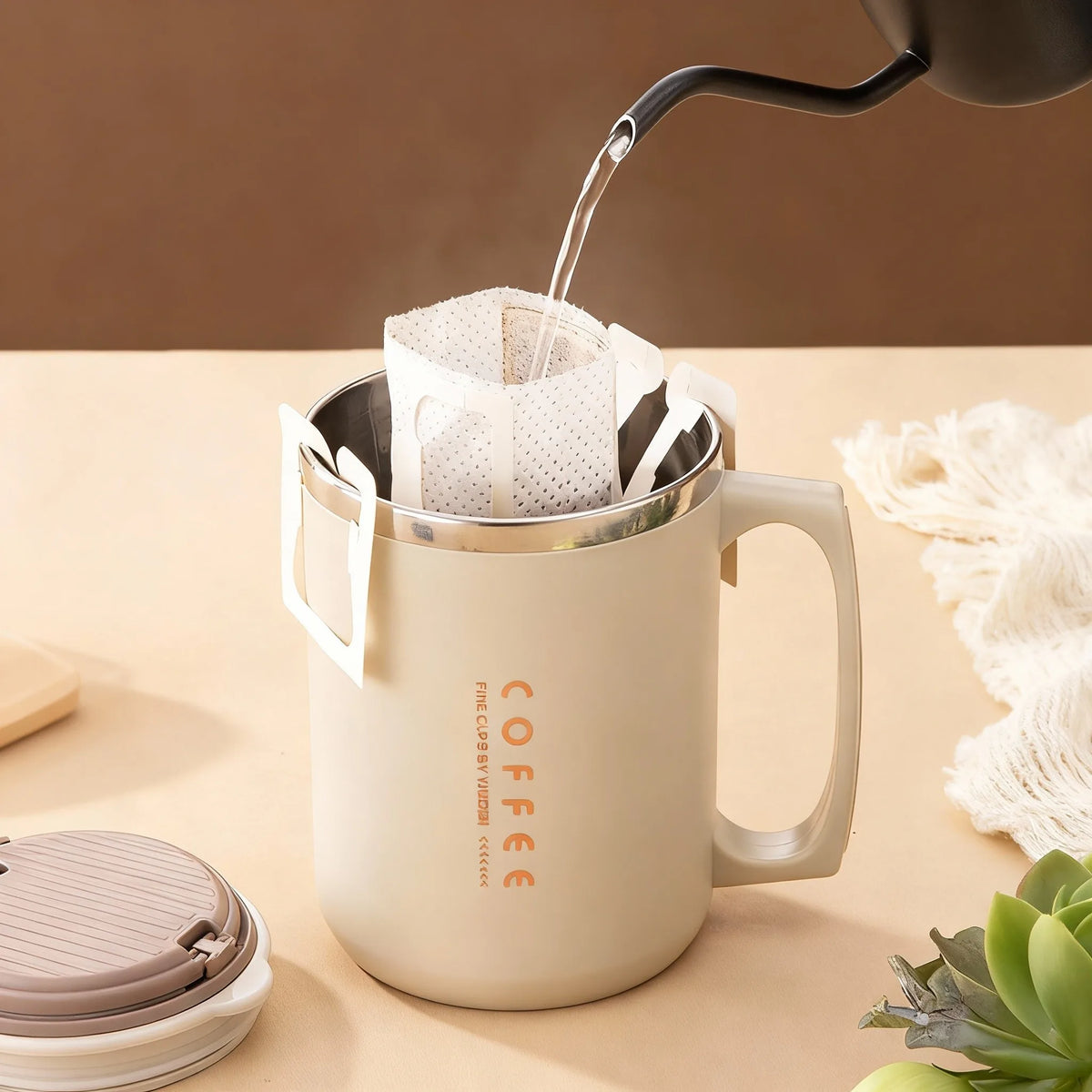 480ML Thermos Cup With Spoon&Straw 304 Stainless Steel Coffee Mug Reusable Leak-proof Drinking Cup Drinkware For Student Adult