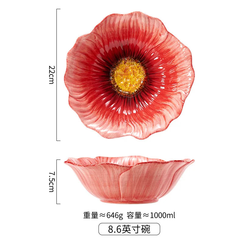 Floral Embossed Ceramic Dinnerware Set
