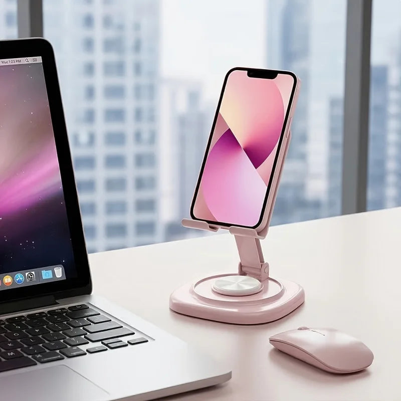 Macaron Desktop Metal Rotating Phone Stand Tablet Phone Stand for Watching TV, Live Streaming, and Video Support - Lazy Person&