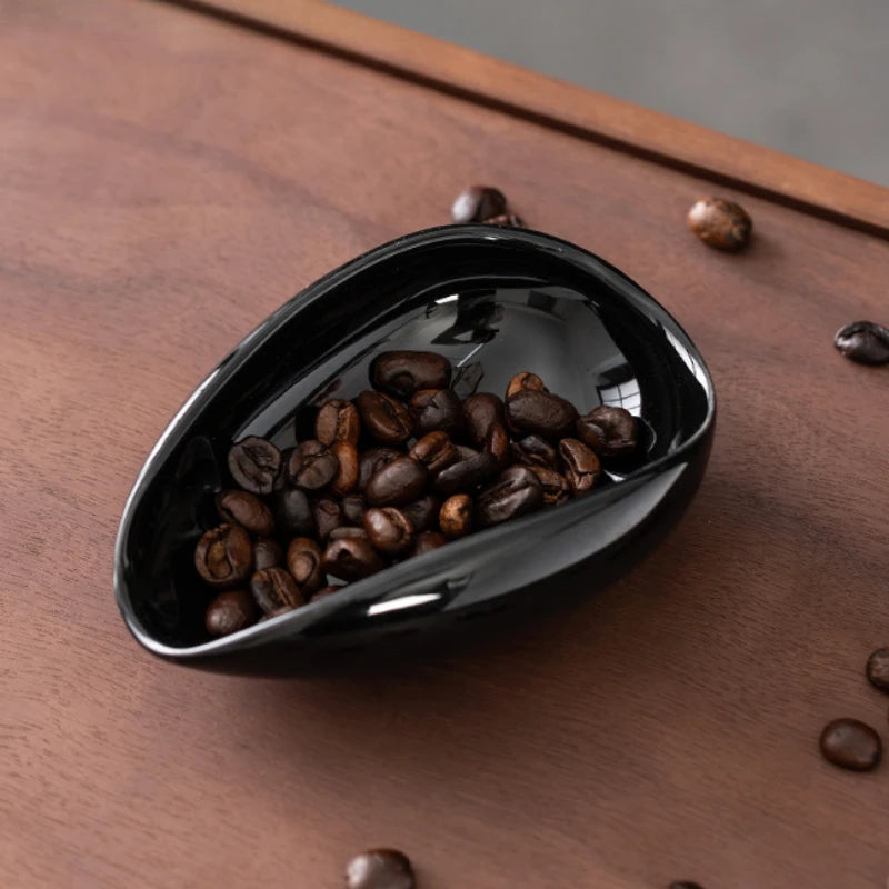 Coffee Bean Dosing Cup and Spoon Set, Ceramic Dosing Vessel Measuring Tray Kit for Coffee or Tea, Espresso Accessories