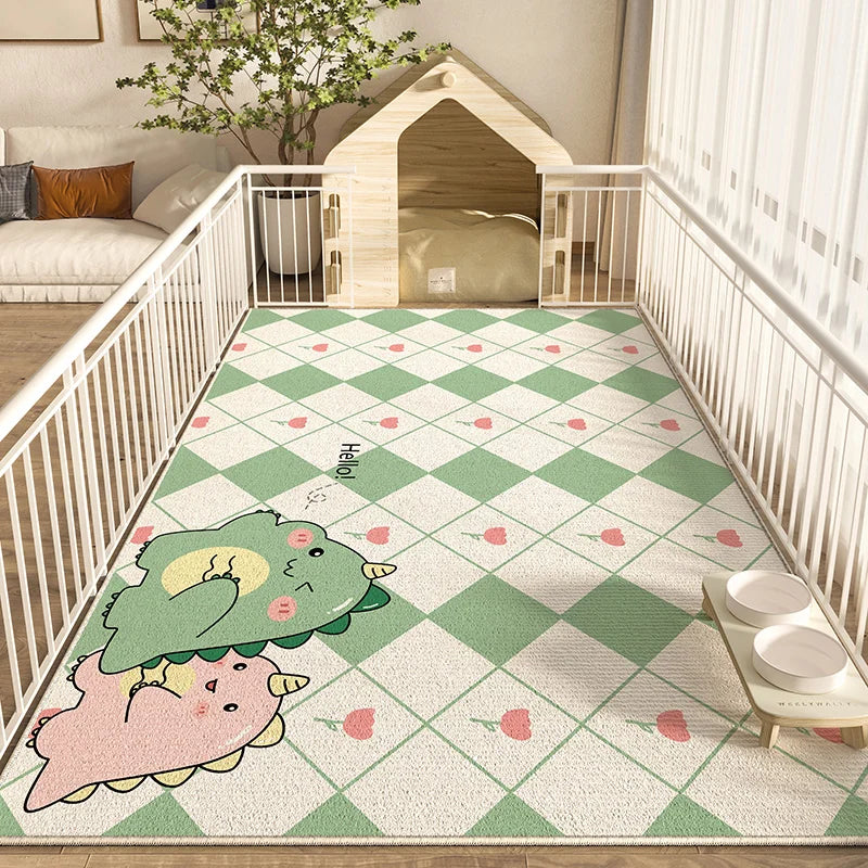 VIKAMA pet Petting Park Floor Mat Enclosure Area Floor Is Waterproof For Dog Food. Easy To Clean And Maintain.