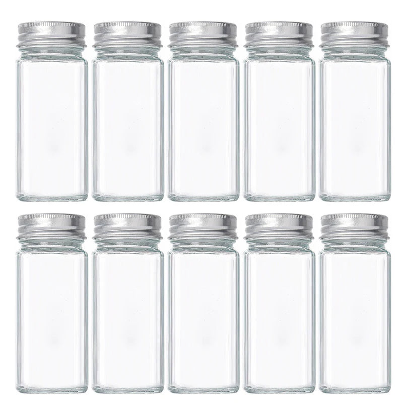 Transparent Storage Tank Glass Sealed Spice Jars Dispensing Bottles Storage Tool Square Spice Jar with Acacia Wood Lids
