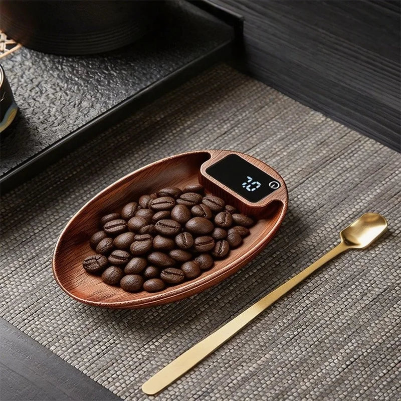 JUSTINLAU Digital Coffee Scale 0.1g Precision Espresso Brewing Weighing Scale with Bean Plate Portable for Kitchen Cafe Outdoor