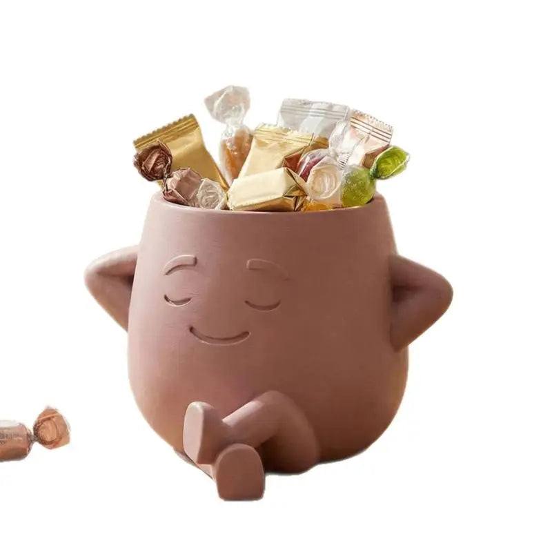 Unique Sitting Chair Face Flower Vase Cute Resin Head Planter Durable Succulent Pots Home Yard Desktop Garden Decoration