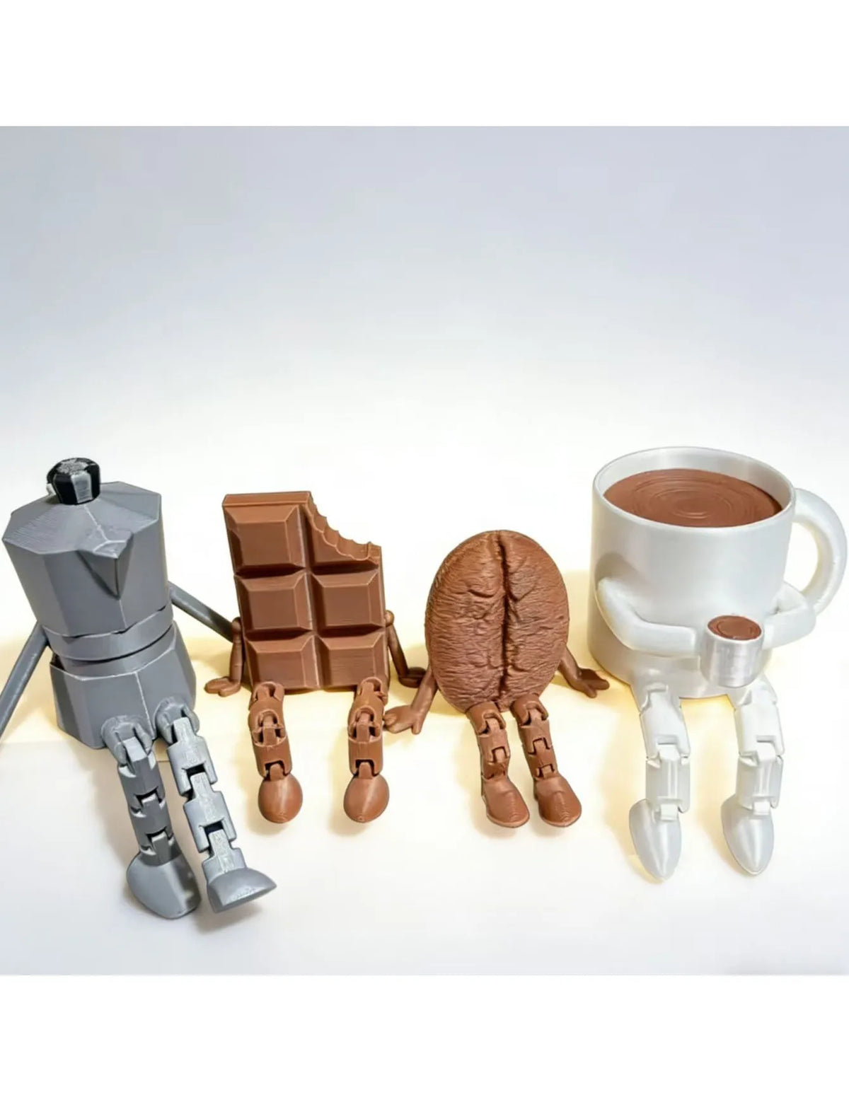 3D Printing Coffee Bean Office Desk Doll Coffee Bean Mini Statue Fun Model Home Decor Office Sculpture