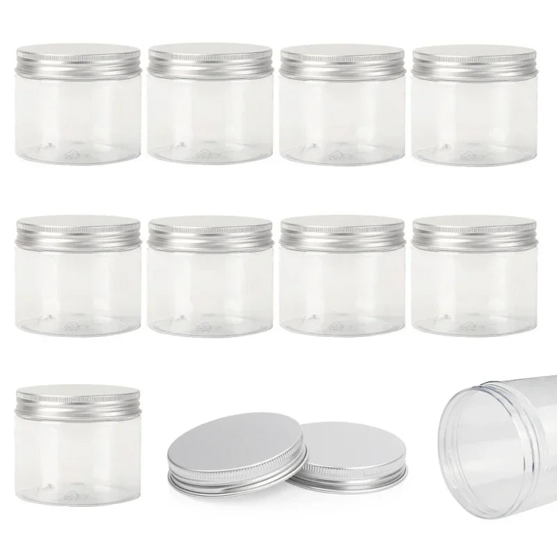 1/5/10pcs 20-250ml Aluminum Lid Jar,Storage Jars With Lids Aluminum Round Canister Empty Plastic Cosmetic Food Travel Bottle Pot