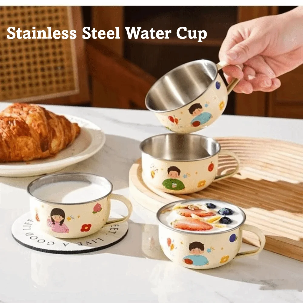 Stainless Steel Kids Stainless Cup 80/220ml Open Mouth Design Toddler Training Mug Mini Small Size High Appearance Level