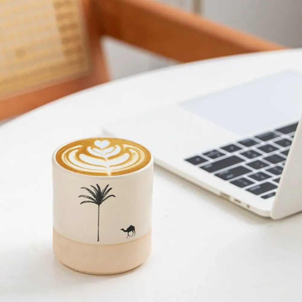 Ancient Retro Ceramic Mug Hand-painted Minimalist Ceramic Coffee Cup Unique D Handmade Chinese Ceramic Cup Daily Drinking