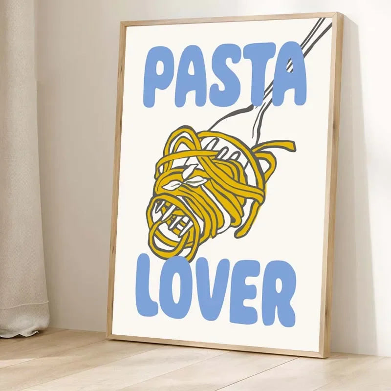 Retro Food Poster Canvas Printing Chef Cafe Morning Breakfast Pasta Coffee Club Kitchen Wall Art Pictures Home Decor Art Poster