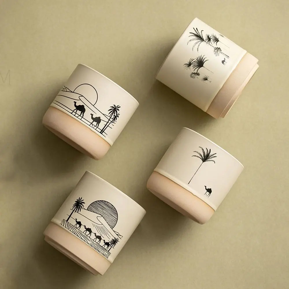 Ancient Retro Ceramic Mug Hand-painted Minimalist Ceramic Coffee Cup Unique D Handmade Chinese Ceramic Cup Daily Drinking