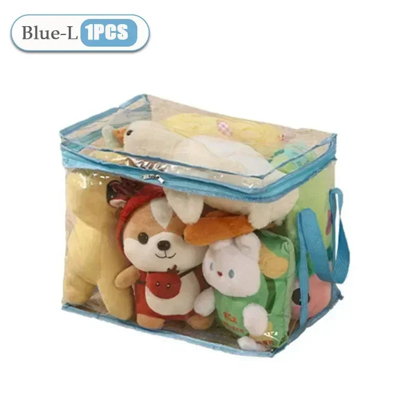 1/3/5PCS Transparent Toy Storage Box Large Capacity Waterproof Dustproof Folding Organizer Bag for Home Closet Bedroom Supplies