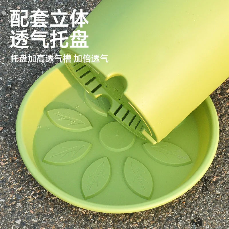 Root Control Flower Pot with Tray Large Capacity Vase for Rose Hydrangea Planting Pot Home Balcony Decoration Garden Supplies