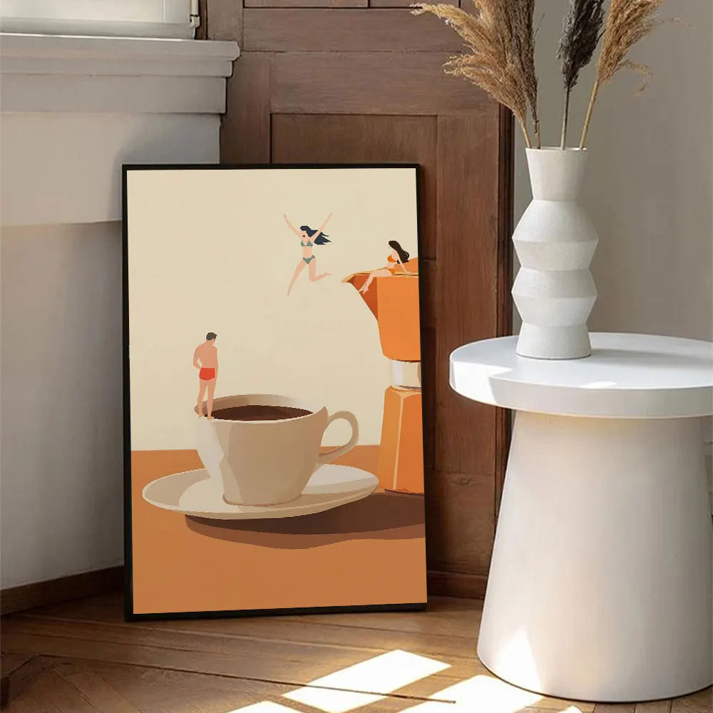 Good Morning Coffee Wall Art Posters for Modern Living Room Home Decor Lovers Gifts Diver Canvas Prints Kitchen