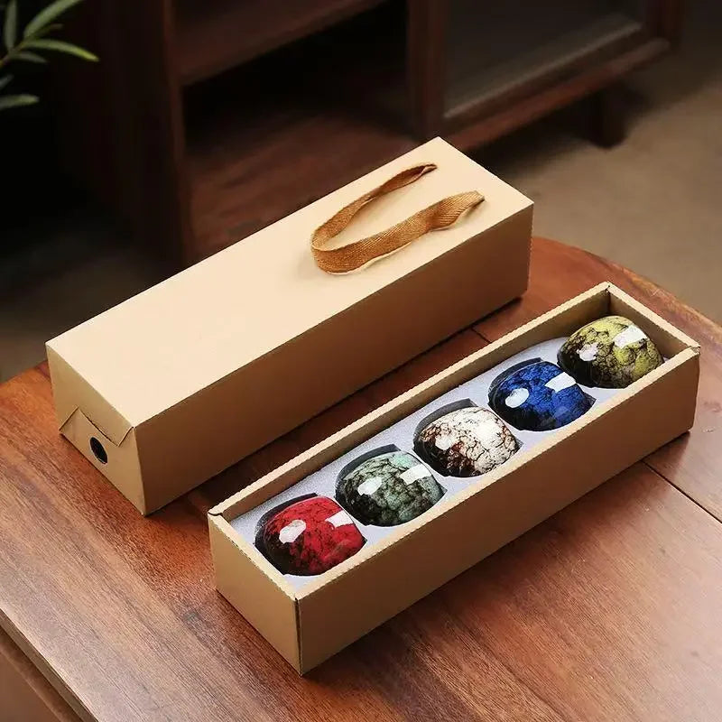 1/5pc Colorful Reactive Glaze Ceramic Coffee Mug 170ml Ceramic Espresso Tea Cup Home Office Lacquered Water Cups Drinkware