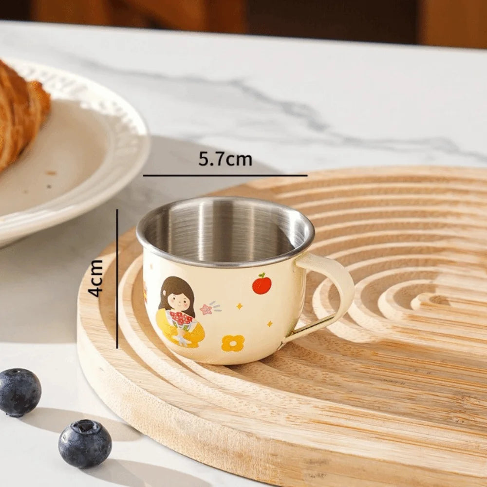 Stainless Steel Kids Stainless Cup 80/220ml Open Mouth Design Toddler Training Mug Mini Small Size High Appearance Level