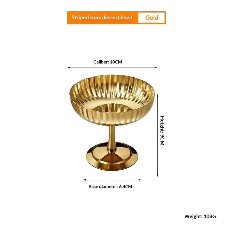 △ Stainless Steel Salad Cup Food Grade Ice Cream Cup Goblet Retro Dessert Bowl Fruit Yogurt Snack Bowl Household Kitchen Tools
