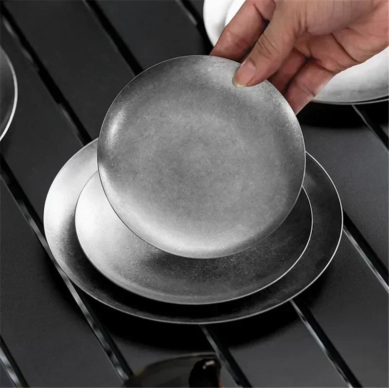 304 Stainless Steel Vintage Dessert Plate