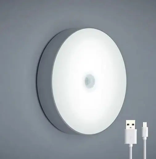 LED Smart Human Body Sensor Night Lamp Emergency Automatic Lighting USB Charging Wireless Magentic Suction Use Night Light