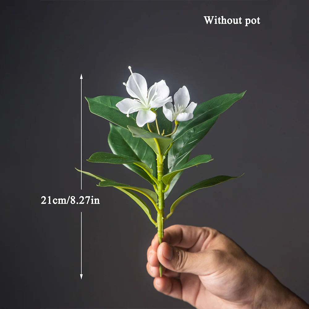21-40cm Artificial Azalea Flowers Fake Ficus Tree Faux Magnolia Plants Branch Tropical Plastic Banyan Leaf For Home Office Decor