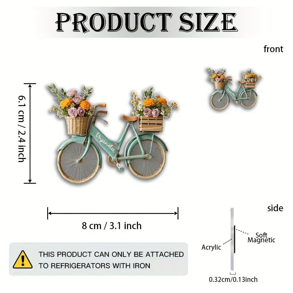 1pc 2D Flat Bike-Shaped Fridge Magnet, Suitable for Refrigerators, Dishwashers & Freezers, Fun Kitchen Decoration