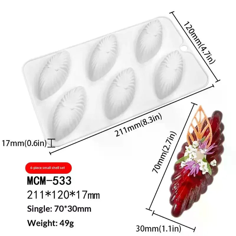 3D Shell Silicone Dessert Mold