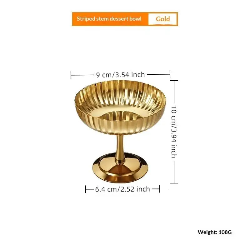 △ Stainless Steel Salad Cup Food Grade Ice Cream Cup Goblet Retro Dessert Bowl Fruit Yogurt Snack Bowl Household Kitchen Tools