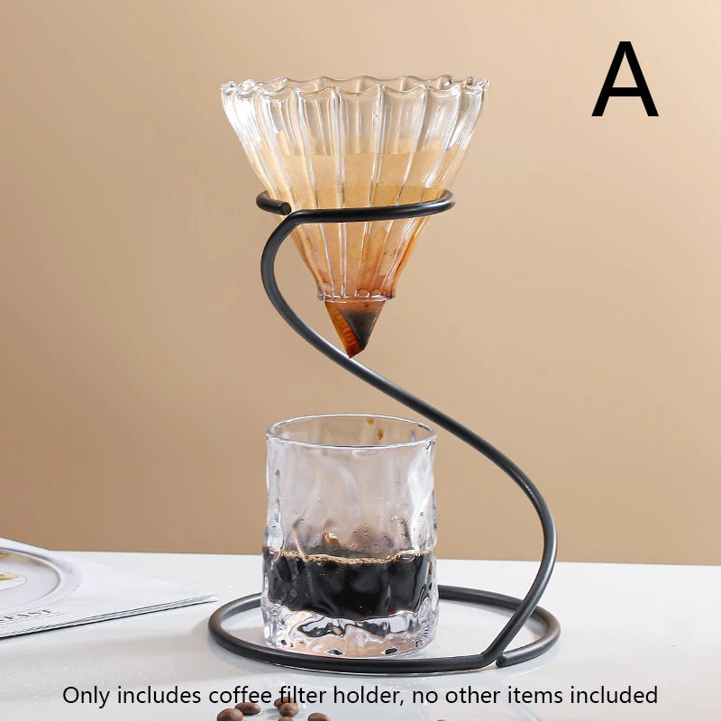 petitePour Over Coffee Rack Coffee Maker Drip Filter Cup Rack Stand Brewer Holder Hand Drip Bracket Pour Over Dripper Maker Drip