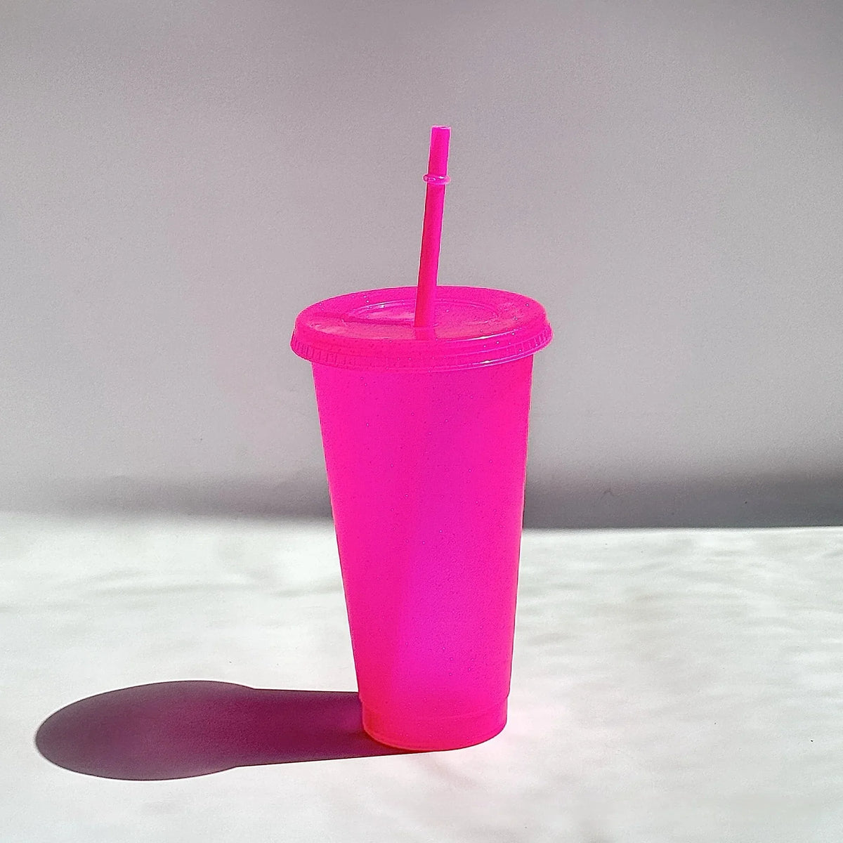 Reusable Hard Plastic Cold Drink Cups Set
