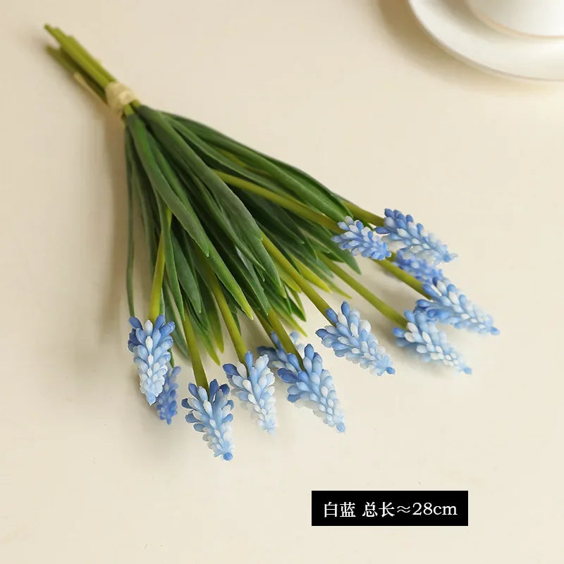 28CM Artificial Grape Hyacinth Bouquet – 5PCS Fake Flowers for Wedding & Home Décor