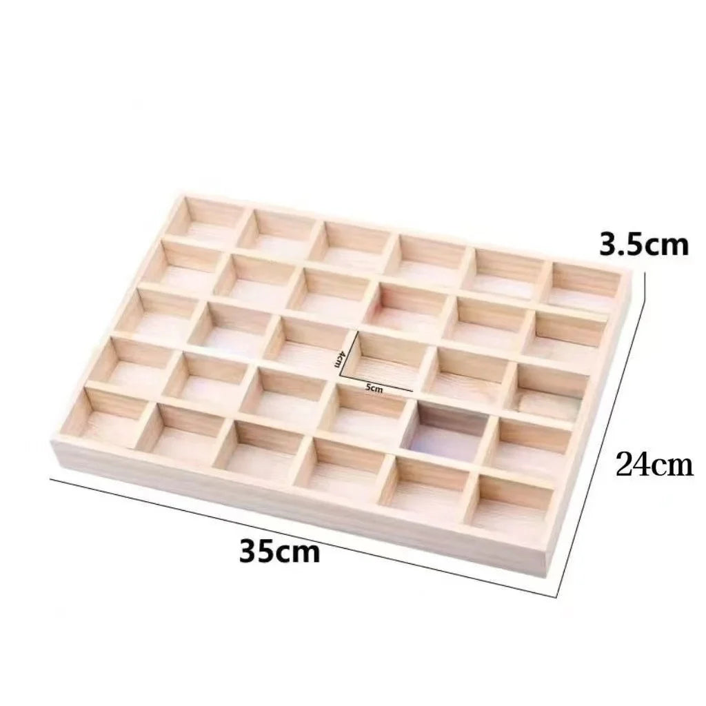 1Pcs Wooden Stackable Exquisite Jewelry Display Holder Portable Organizer Stand For Ring Earrings Necklace Trinkets Storage Case