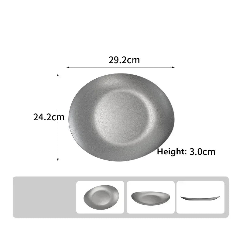 304 Stainless Steel Vintage Dessert Plate