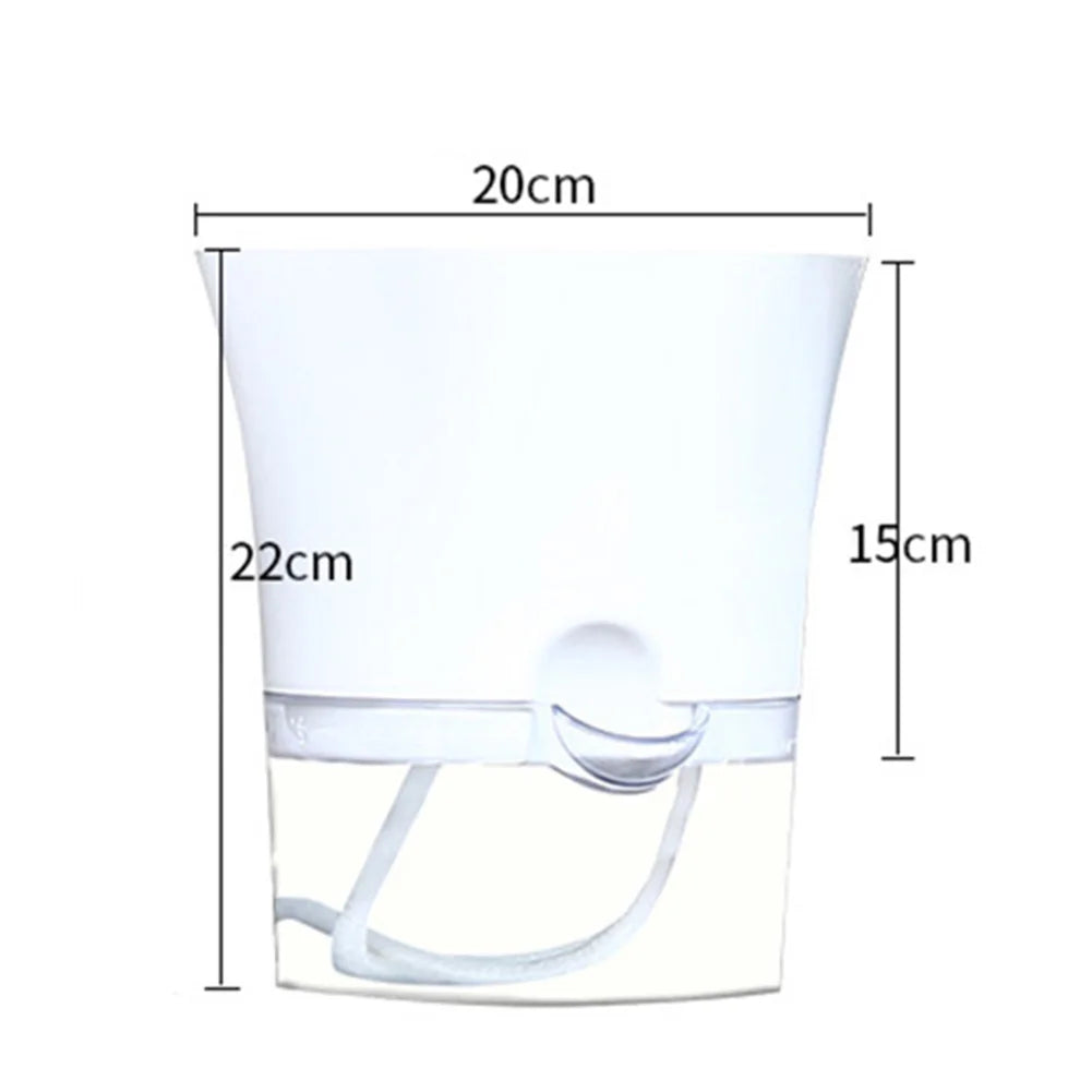 Transparent Self-Watering Plant Flower Pot Hexagonal Lazy Flowerpot Plastic Planters Home Garden Decoraction